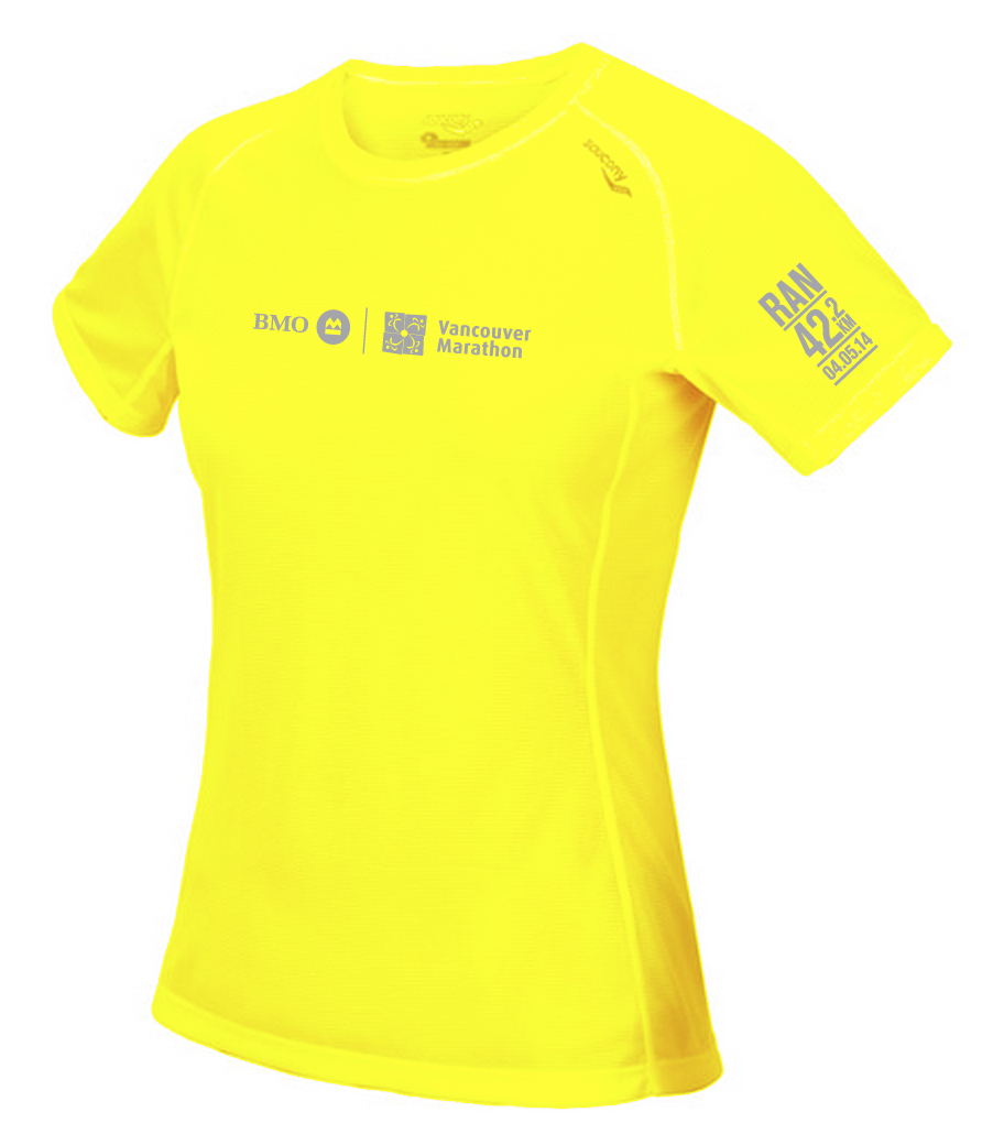 2014 BMO Vancouver Marathon Saucoy Tech Shirt